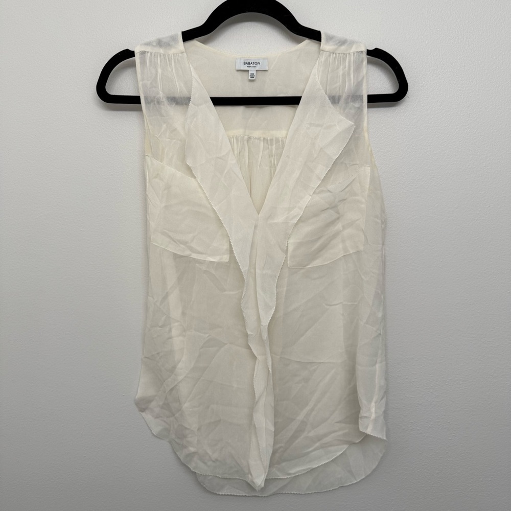 Aritzia Babaton silk sleeveless blouse